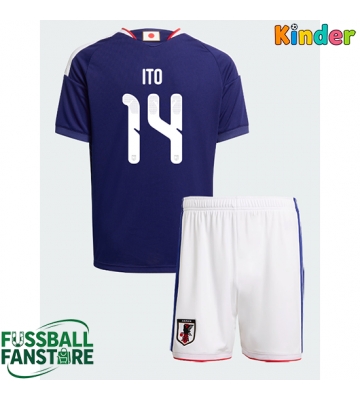 Japan Junya Ito #14 Replik Heimtrikot Kinder WM 2026 Kurzarm (+ Kurze Hosen)